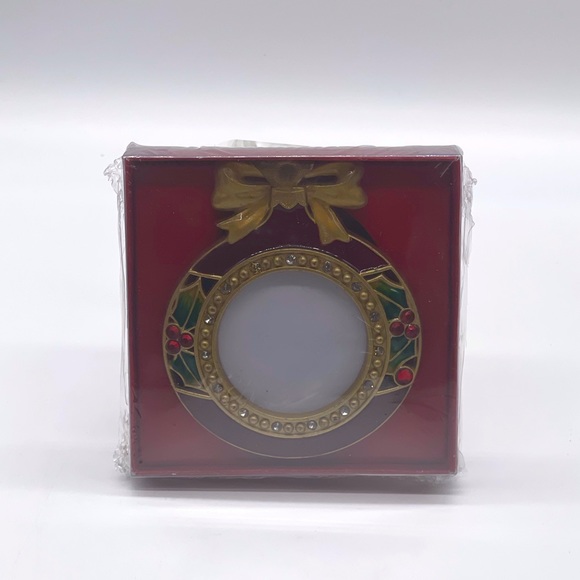 CHRISTMAS ENAMEL RHINESTONE FRAME ORNAMENT - Picture 3 of 3
